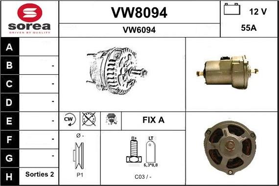 SNRA VW8094 - Generator alexcarstop-ersatzteile.com