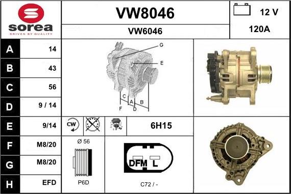 SNRA VW8046 - Generator alexcarstop-ersatzteile.com