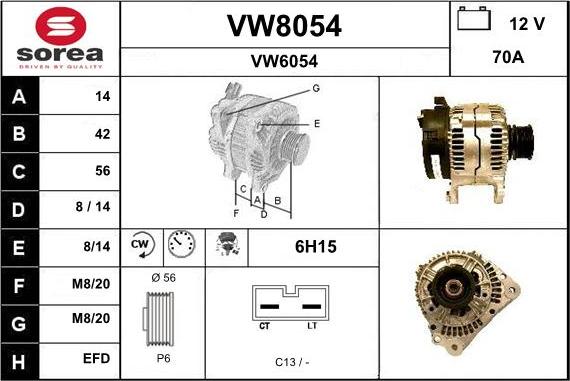 SNRA VW8054 - Generator alexcarstop-ersatzteile.com