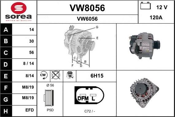 SNRA VW8056 - Generator alexcarstop-ersatzteile.com