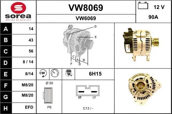 SNRA VW8069 - Generator alexcarstop-ersatzteile.com