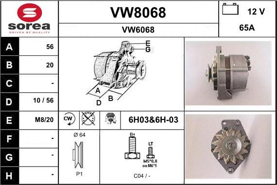 SNRA VW8068 - Generator alexcarstop-ersatzteile.com