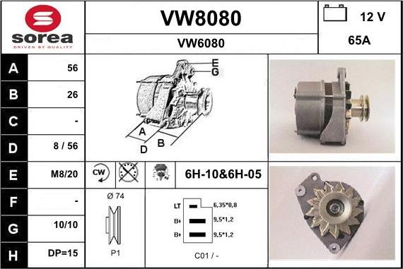 SNRA VW8080 - Generator alexcarstop-ersatzteile.com