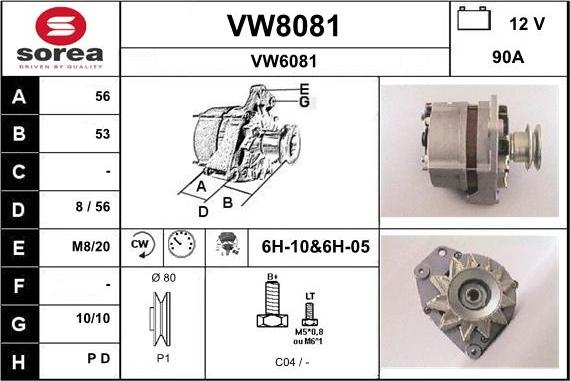 SNRA VW8081 - Generator alexcarstop-ersatzteile.com