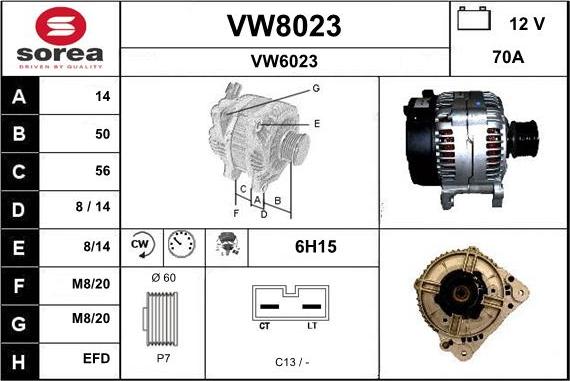 SNRA VW8023 - Generator alexcarstop-ersatzteile.com