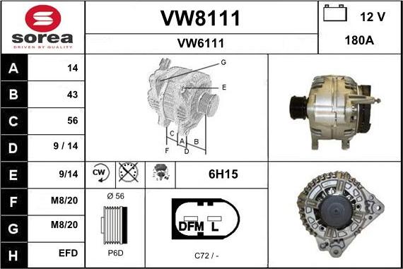 SNRA VW8111 - Generator alexcarstop-ersatzteile.com