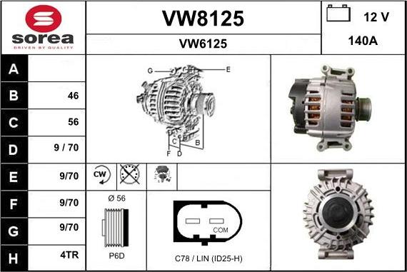 SNRA VW8125 - Generator alexcarstop-ersatzteile.com