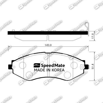 SpeedMate SM-BPG014 - Bremsbelagsatz, Scheibenbremse alexcarstop-ersatzteile.com