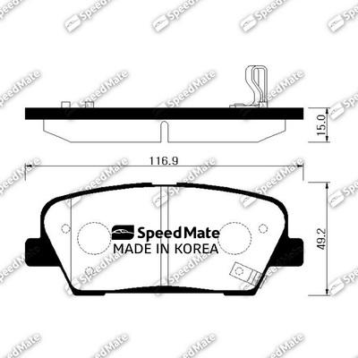 SpeedMate SM-BPH045 - Bremsbelagsatz, Scheibenbremse alexcarstop-ersatzteile.com