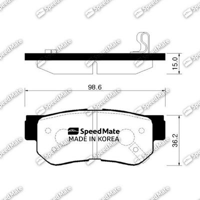 SpeedMate SM-BPH022 - Bremsbelagsatz, Scheibenbremse alexcarstop-ersatzteile.com