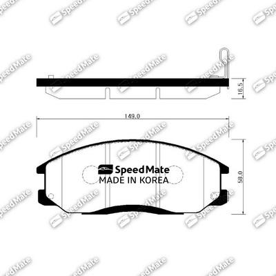 SpeedMate SM-BPH027 - Bremsbelagsatz, Scheibenbremse alexcarstop-ersatzteile.com