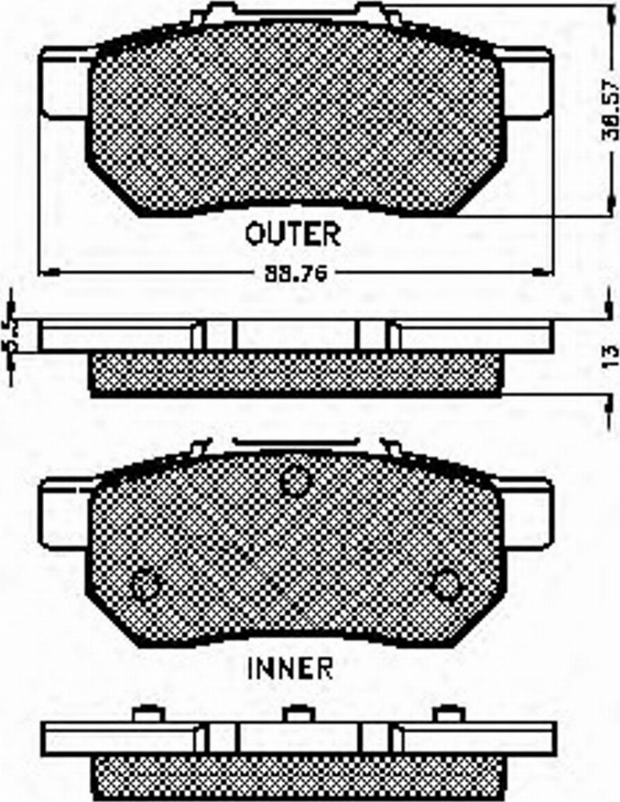 Spidan 31838 - Bremsbelagsatz, Scheibenbremse alexcarstop-ersatzteile.com