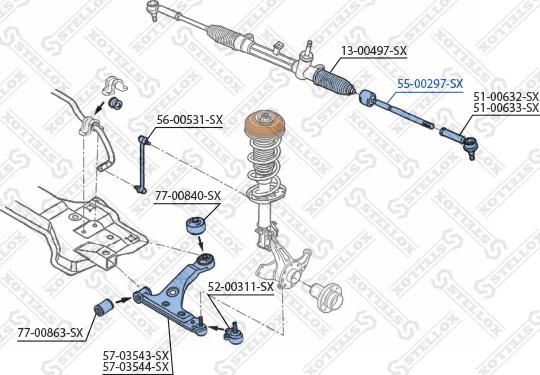 Stellox 55-00297-SX - Axialgelenk, Spurstange alexcarstop-ersatzteile.com