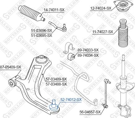 Stellox 52-74012-SX - Trag / Führungsgelenk alexcarstop-ersatzteile.com