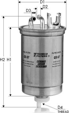 Tecneco Filters GS67 - Kraftstofffilter alexcarstop-ersatzteile.com