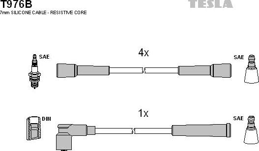 TESLA T976B - Zündleitungssatz alexcarstop-ersatzteile.com