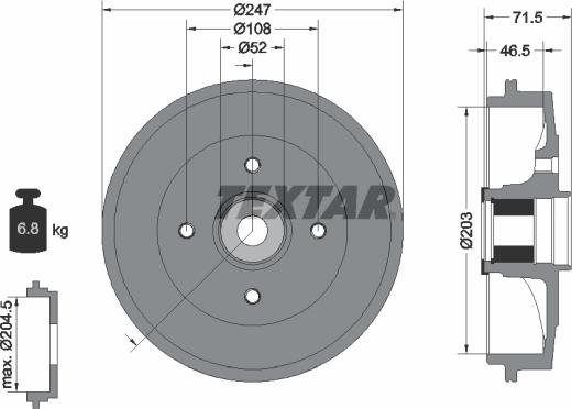 Textar 94041600 - Bremstrommel alexcarstop-ersatzteile.com