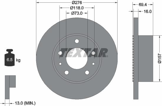 Textar 93104800 - Bremsscheibe alexcarstop-ersatzteile.com