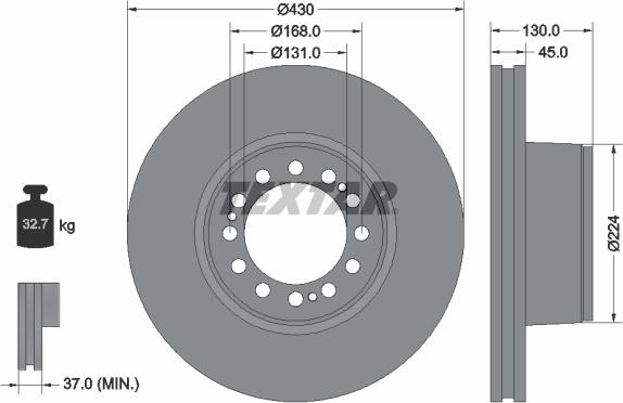 Textar 93101800 - Bremsscheibe alexcarstop-ersatzteile.com