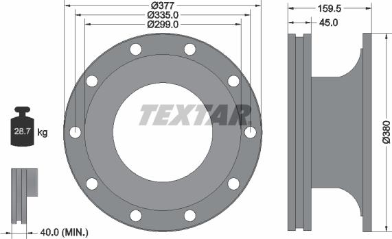 Textar 93126900 - Bremsscheibe alexcarstop-ersatzteile.com