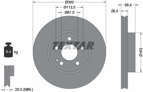 Textar 93123400 - Bremsscheibe alexcarstop-ersatzteile.com