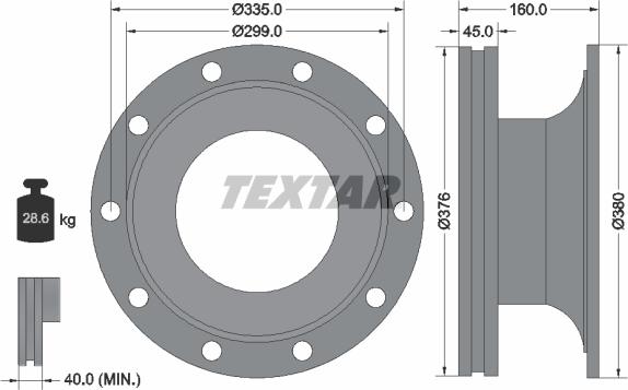 Textar 93127000 - Bremsscheibe alexcarstop-ersatzteile.com