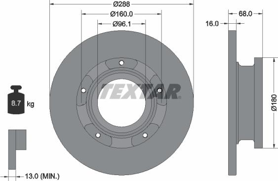 Textar 93260700 - Bremsscheibe alexcarstop-ersatzteile.com