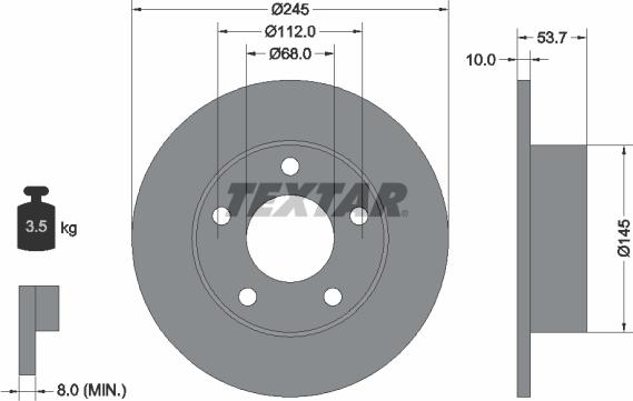 Textar 92090800 - Bremsscheibe alexcarstop-ersatzteile.com