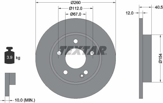 Textar 92091200 - Bremsscheibe alexcarstop-ersatzteile.com