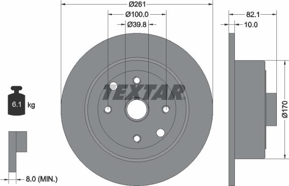 Textar 92042000 - Bremsscheibe alexcarstop-ersatzteile.com