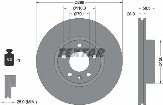 Textar 92057700 - Bremsscheibe alexcarstop-ersatzteile.com