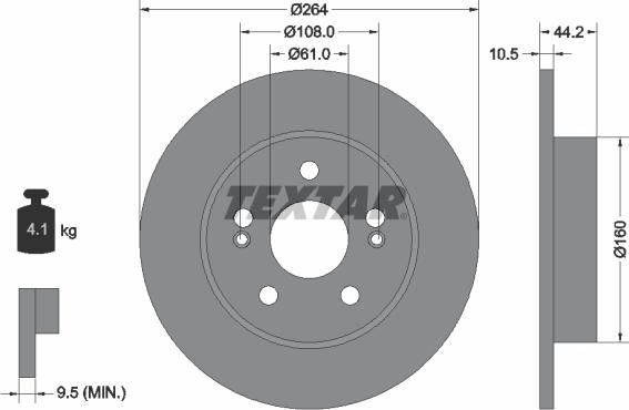 Textar 92065300 - Bremsscheibe alexcarstop-ersatzteile.com