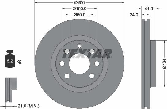 Textar 92039200 - Bremsscheibe alexcarstop-ersatzteile.com