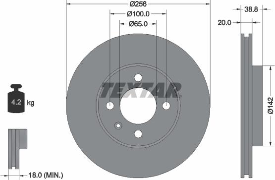 Textar 92036805 - Bremsscheibe alexcarstop-ersatzteile.com