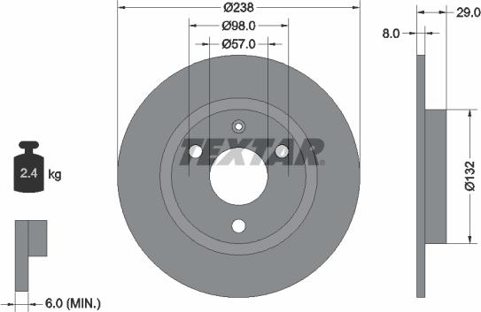 Textar 92038500 - Bremsscheibe alexcarstop-ersatzteile.com