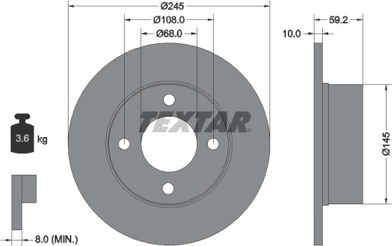 Textar 92026100 - Bremsscheibe alexcarstop-ersatzteile.com