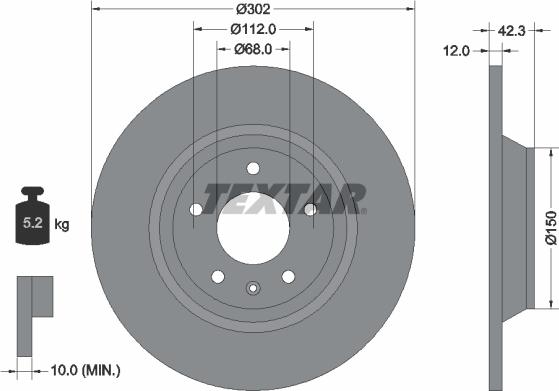 Textar 92159503 - Bremsscheibe alexcarstop-ersatzteile.com