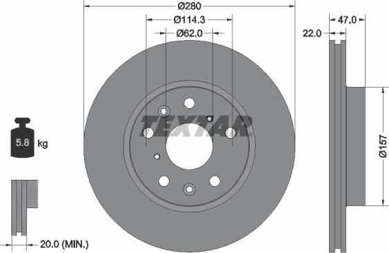 Textar 92156600 - Bremsscheibe alexcarstop-ersatzteile.com