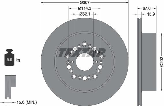 Textar 92150400 - Bremsscheibe alexcarstop-ersatzteile.com