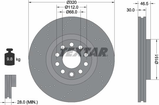 Textar 92158305 - Bremsscheibe alexcarstop-ersatzteile.com