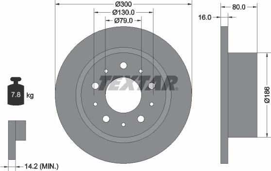 Textar 92157600 - Bremsscheibe alexcarstop-ersatzteile.com