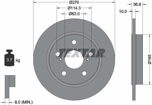 Textar 92164000 - Bremsscheibe alexcarstop-ersatzteile.com