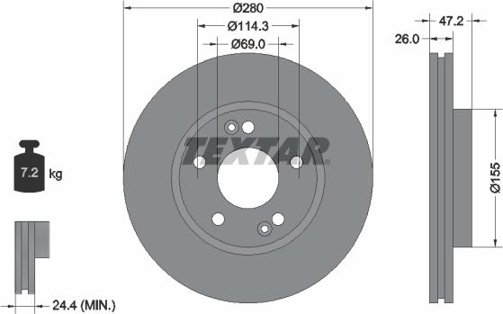 Textar 92161605 - Bremsscheibe alexcarstop-ersatzteile.com