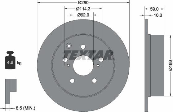 Textar 92168103 - Bremsscheibe alexcarstop-ersatzteile.com