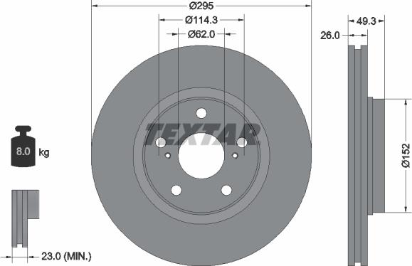 Textar 92163900 - Bremsscheibe alexcarstop-ersatzteile.com