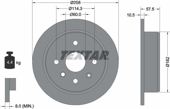 Textar 92163003 - Bremsscheibe alexcarstop-ersatzteile.com