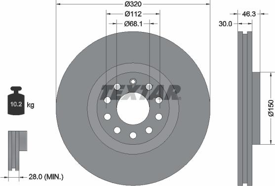 Textar 92106705 - Bremsscheibe alexcarstop-ersatzteile.com