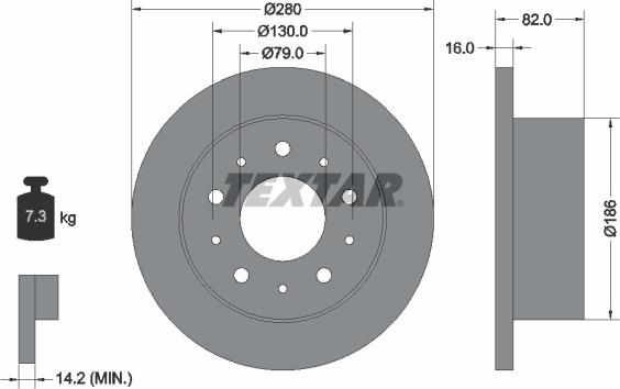 Textar 92116203 - Bremsscheibe alexcarstop-ersatzteile.com