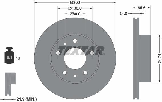 Textar 92116703 - Bremsscheibe alexcarstop-ersatzteile.com