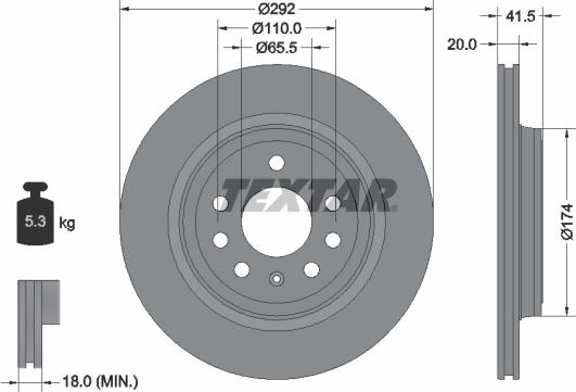 Textar 92118403 - Bremsscheibe alexcarstop-ersatzteile.com